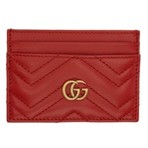 Red Gucci Marmont card holder